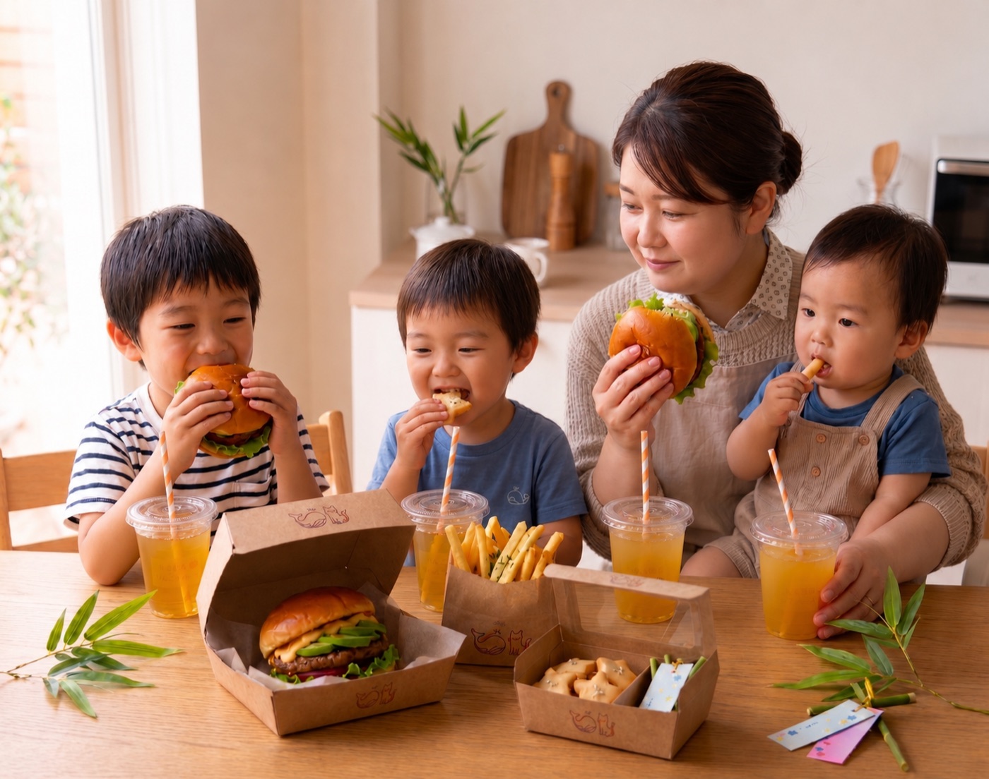 スターライトバーガーを囲む食卓
